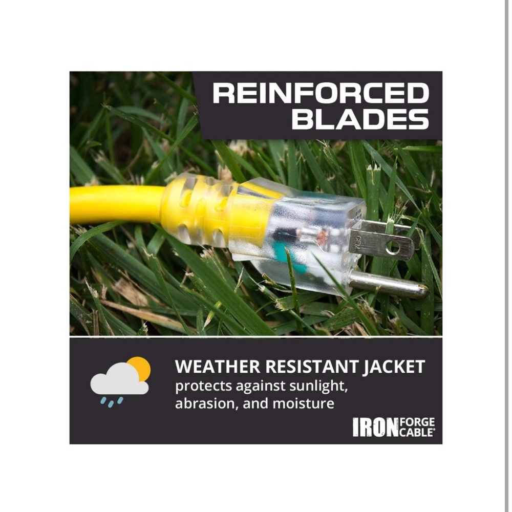 🆕IRON FORGE CABLE 25 ft Lighted Outdoor Extension Cord - 12/3 SJTW Heavy… - Picture 5 of 8